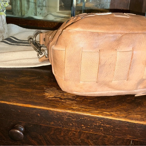 Bed Stu Orchid Leather Satchel Handbag Crossbody Bag Taupe Driftwood MSRP $280 - Picture 7 of 14